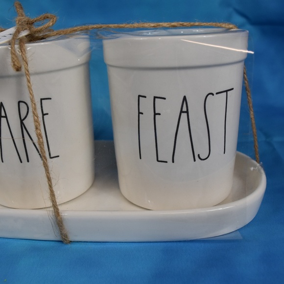 Rae Dunn "GIVE SHARE FEAST" Utensil holders - Picture 4 of 4